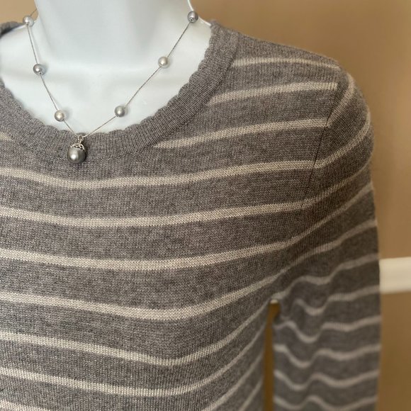 Philosophy Gray Striped Long Sleeve Cashmere blend Sweater Dress XS - Picture 6 of 9